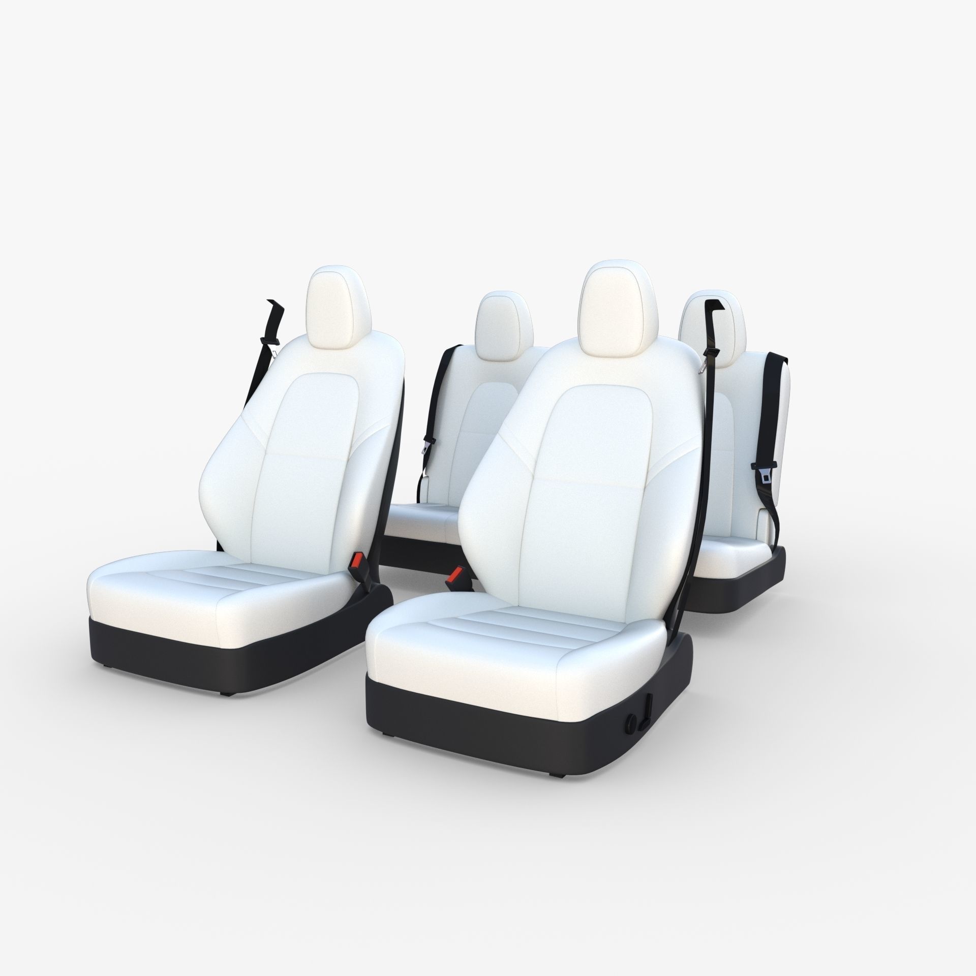 Wholesale JK Custom Best Waterproof Front Seat Covers for Tesla Red Imitation Leather Sports Design with OEM Logo 8 Pieces