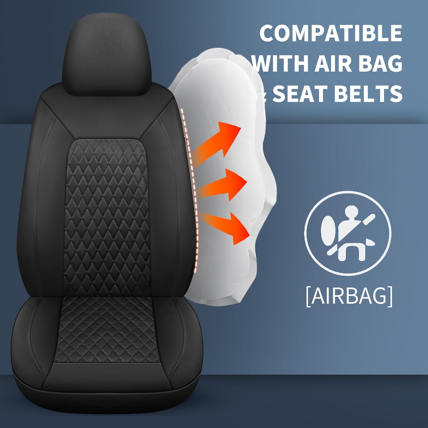 Universal Waterproof PU Leather Car Seat Cushion Full Set All Season Anti Slip Car Seat Cover