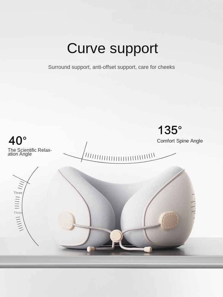 Custom Logo Portable Travel Pillow U-Shaped Latex Memory Foam Air-Filled Comfortable Design Polyester Car Airplane Neck Sleeping