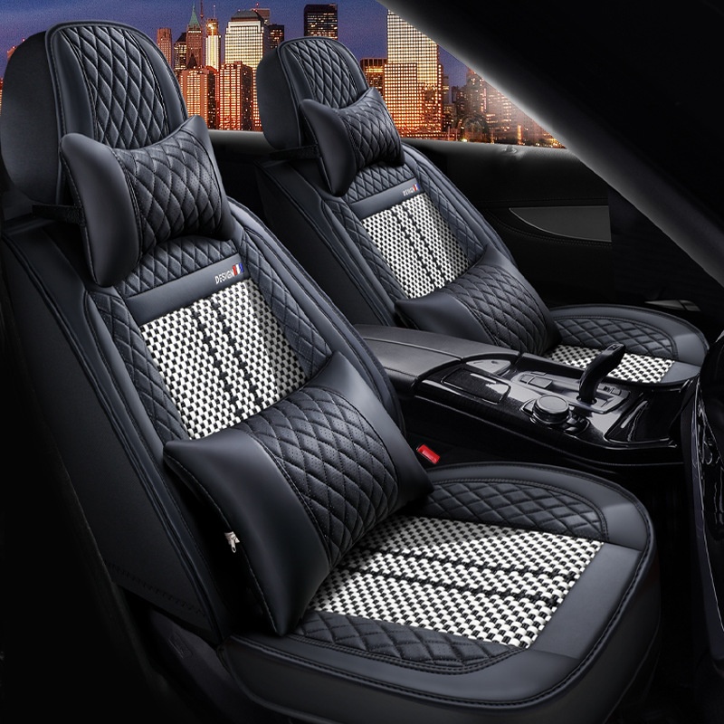New Waterproof Car Interior Ice Silk Car Seat Covers All-season Seat Cushions Full Surround Five-seat Wear-resisting Car Cushion