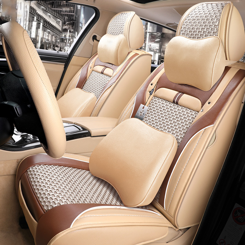 Pu Leather Front Car Seat Covers Full Set for for Single Color Universal