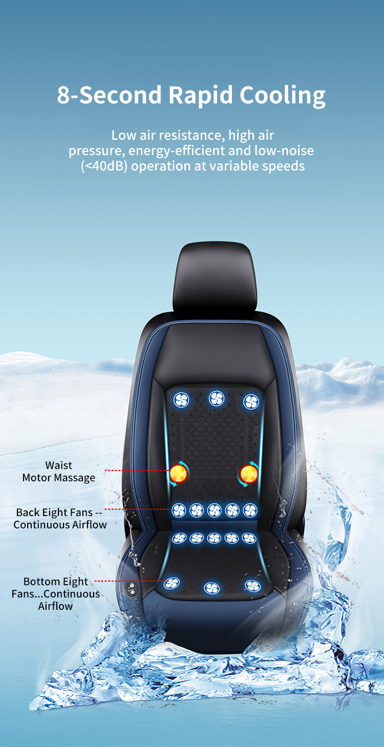 Anjuny 10-Fan Ventilated Car Seat Cover - Premium Cooling Pad for Summer, Active Airflow Cushion &amp; Interior Decor