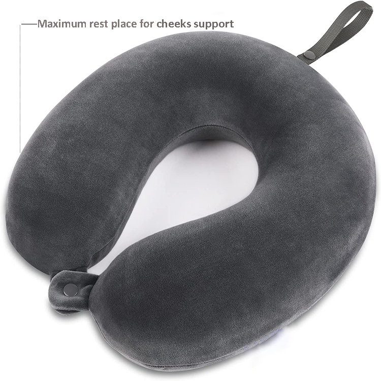 Portable U-Shaped Memory Foam Travel Pillow Ergonomic Cervical Neck Support for Airplane Car Seats Offers Relief