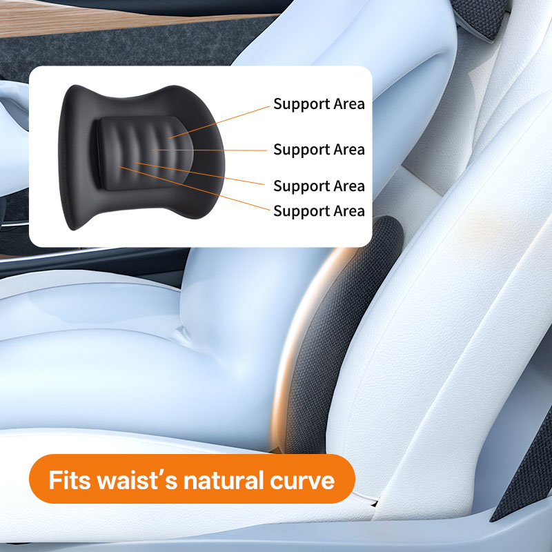 Orthopedic Lumbar Support Cushion Memory Foam Waist Reading Pillow Seat Back Cushion for Car Chair Home Office