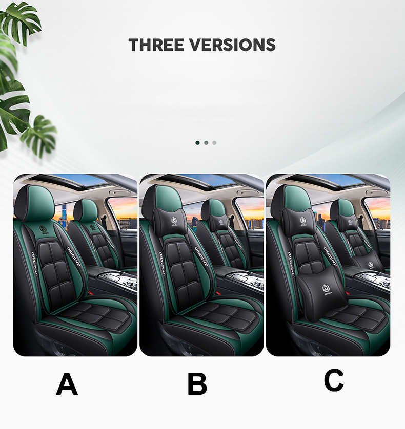 Hot Selling Luxury Leather Full Set Four Season Universal Car Seat Cover Set
