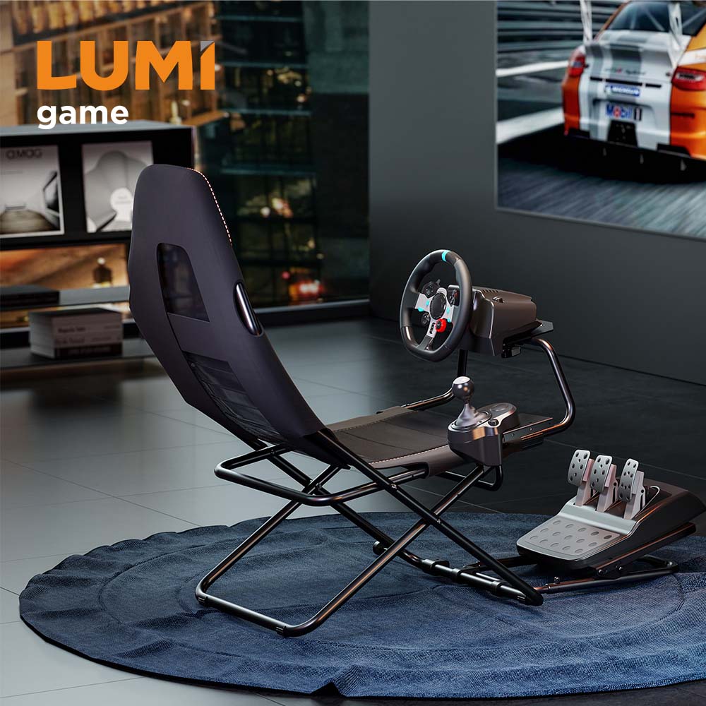 LRS13-BS01 Foldable Racing Simulator Cockpit Gaming Car Driving PS4 PS5 PC Sim Cockpit Race Drive Car Wheel Stand Playseat