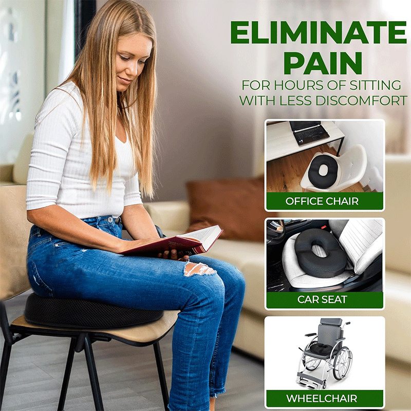 High Rebound Comfort Doughnut Cushion Foam and Gel Ring Cushion Soft Pillow Hemorrhoid Tailbone Seat Cushion for Sitting
