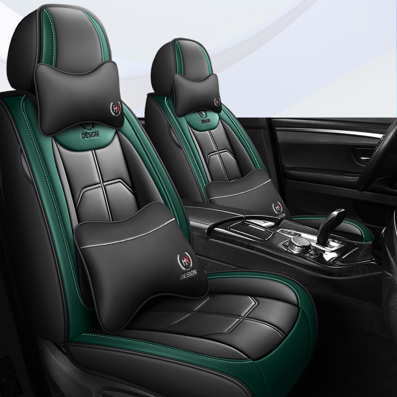 Universal Fit Black and Red PVC Car Seat Cover Waterproof PU Leather Full Set for Audi A6 C7 C6 Protective Cover