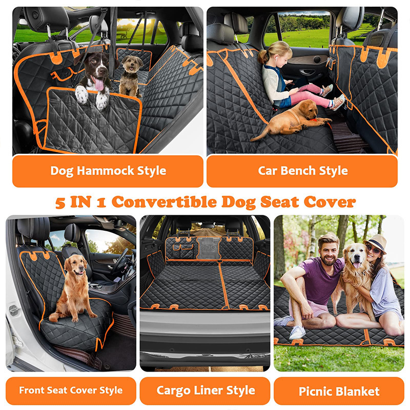 Wholesale Eco-Friendly Anti-Slip Luxury Waterproof Oxford Dog Car Seat Covers for Pet Backseat
