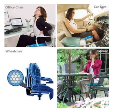 Flexible Ice Gel Cooling Pad Seat Cushion With Black Non-slip Comfortable Massage Seat Office Chair Health Care Pain Release