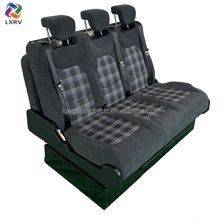 LXRV Luxury Adjustable Angle Seat Cover Material Grid Cloth China Origin Rv Camper Motorhome Van Folding Campervan Bed Seat