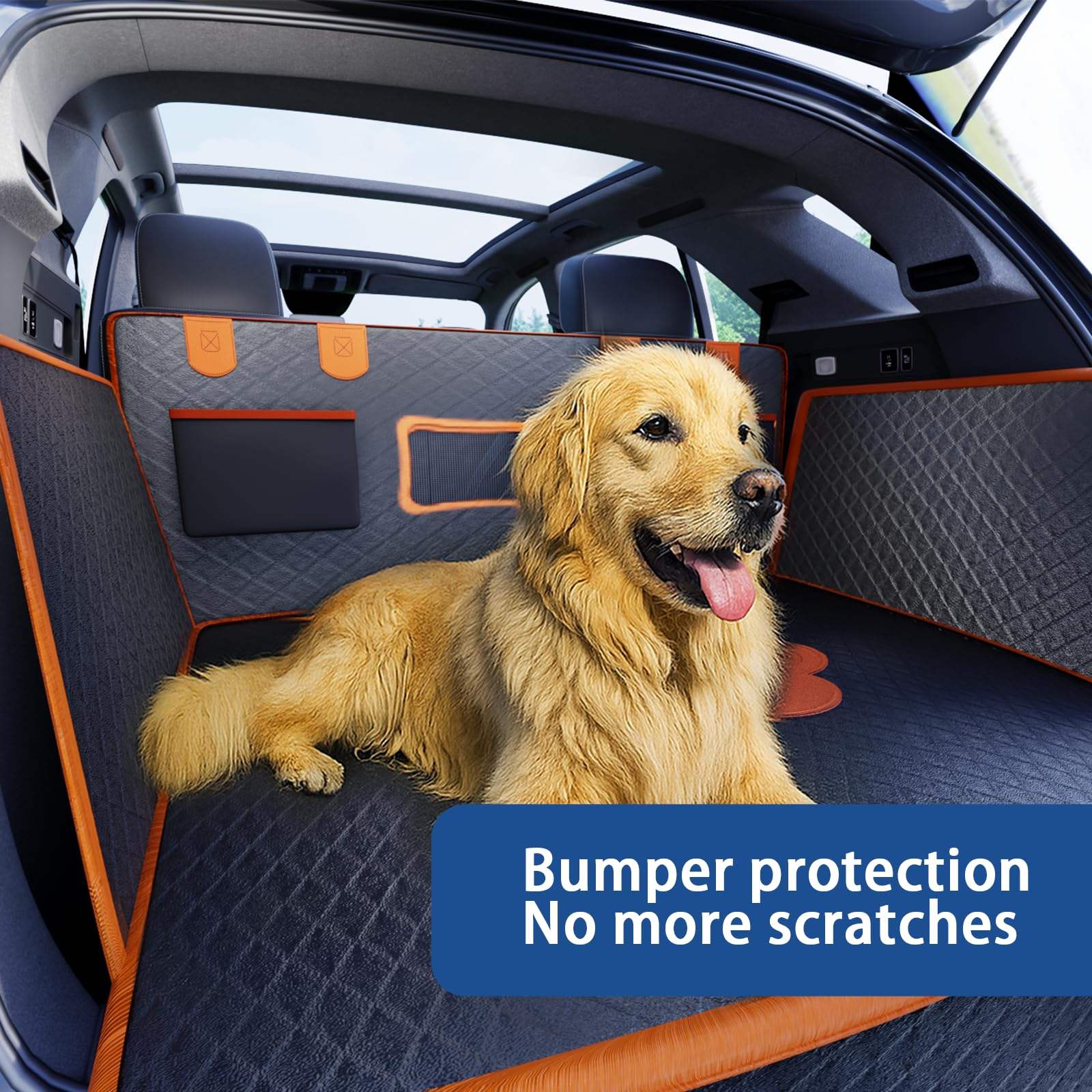Hard Bottom Dog Car Backseat Cover Waterproof Scratchproof PU Leather Cargo Liner Non-Slip Pets Seat Cover for Cats for Back