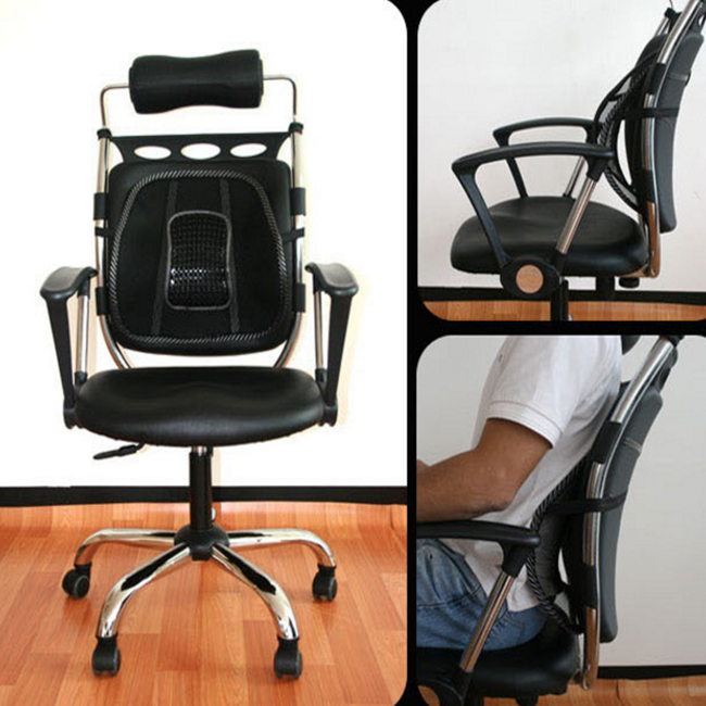 Customized Logo Breathable Waterproof Back Support Lumbar Massage Cushion Pain Relief for Car Seat &amp; Office Seat Mesh