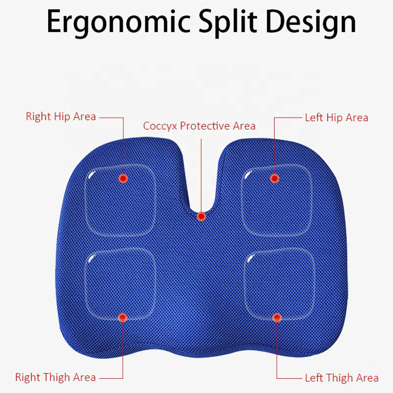 Bravo Gel Enhanced Seat Cushion Orthopedic Gel Memory Foam Coccyx Cushion Office Chair Cushion