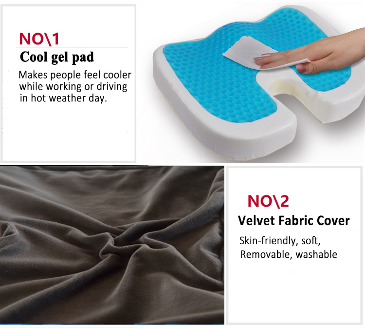 Manufacturer Wholesale Cooling Gel Seat Cushion Orthopedic Coccyx for Office Chair Car Relieves Lumbar Pillows Seat Cushions
