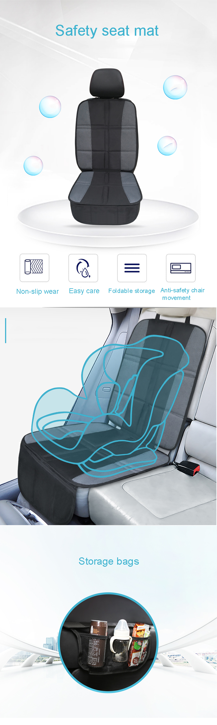 Small Portable Car Seat Protector Child-Safe Travel Aid for 0-13 kg Kids Front Type Wholesale