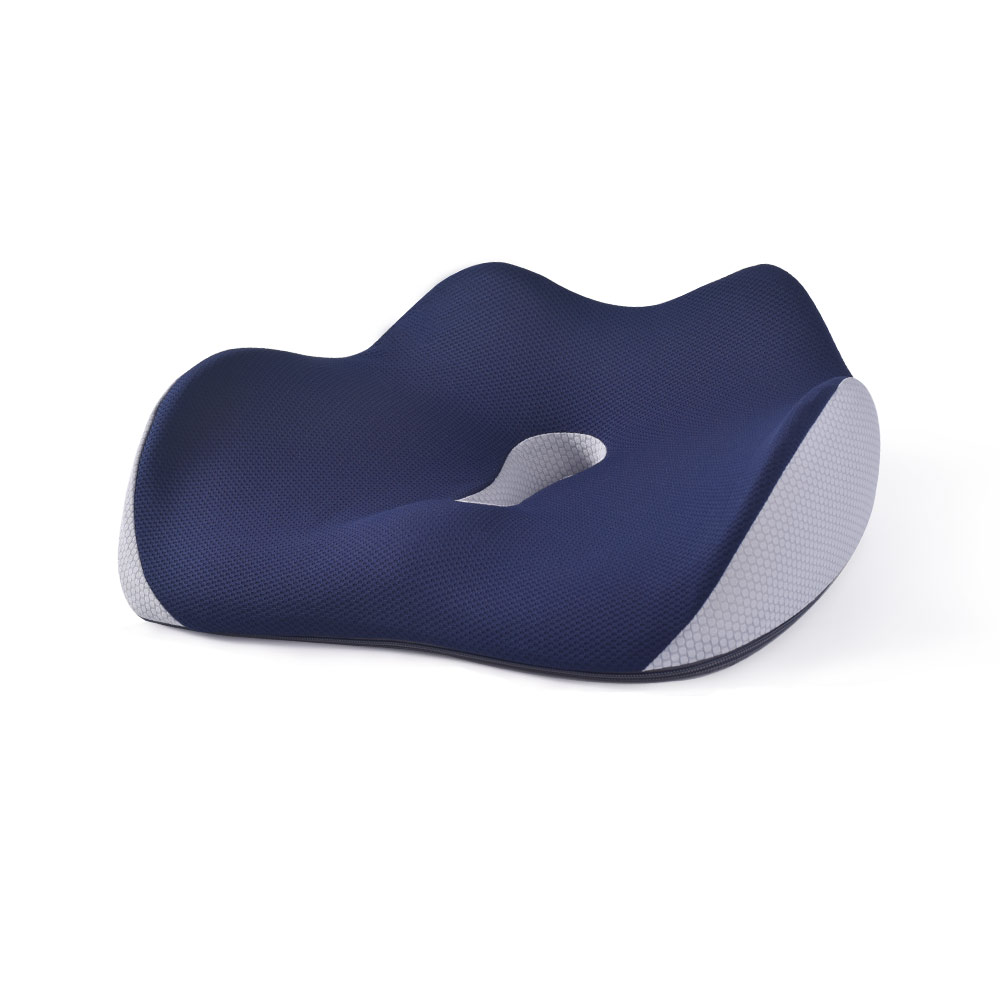 Bewalker Coccyx Seat Cushion Memory Foam Filling Comfortable Lumbar Support Pillow Pressure Relief Square Removable Washable
