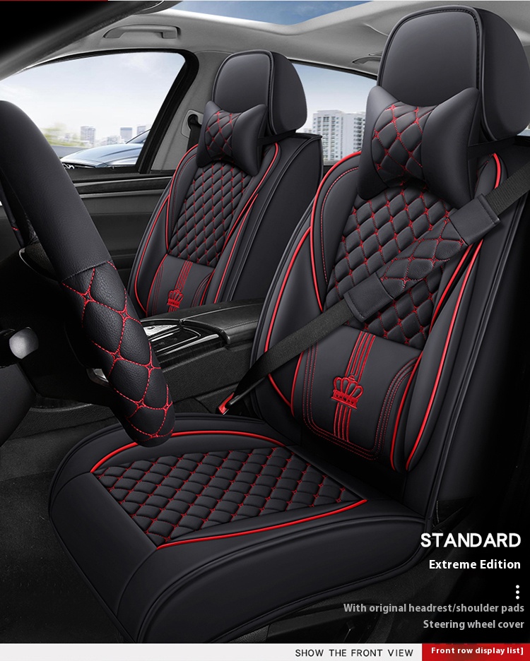 Gray Waterproof Cover Durable Well Fitting Front and Back 5 Seaters Full Set Nappa Leather Universal Car Seat Cover
