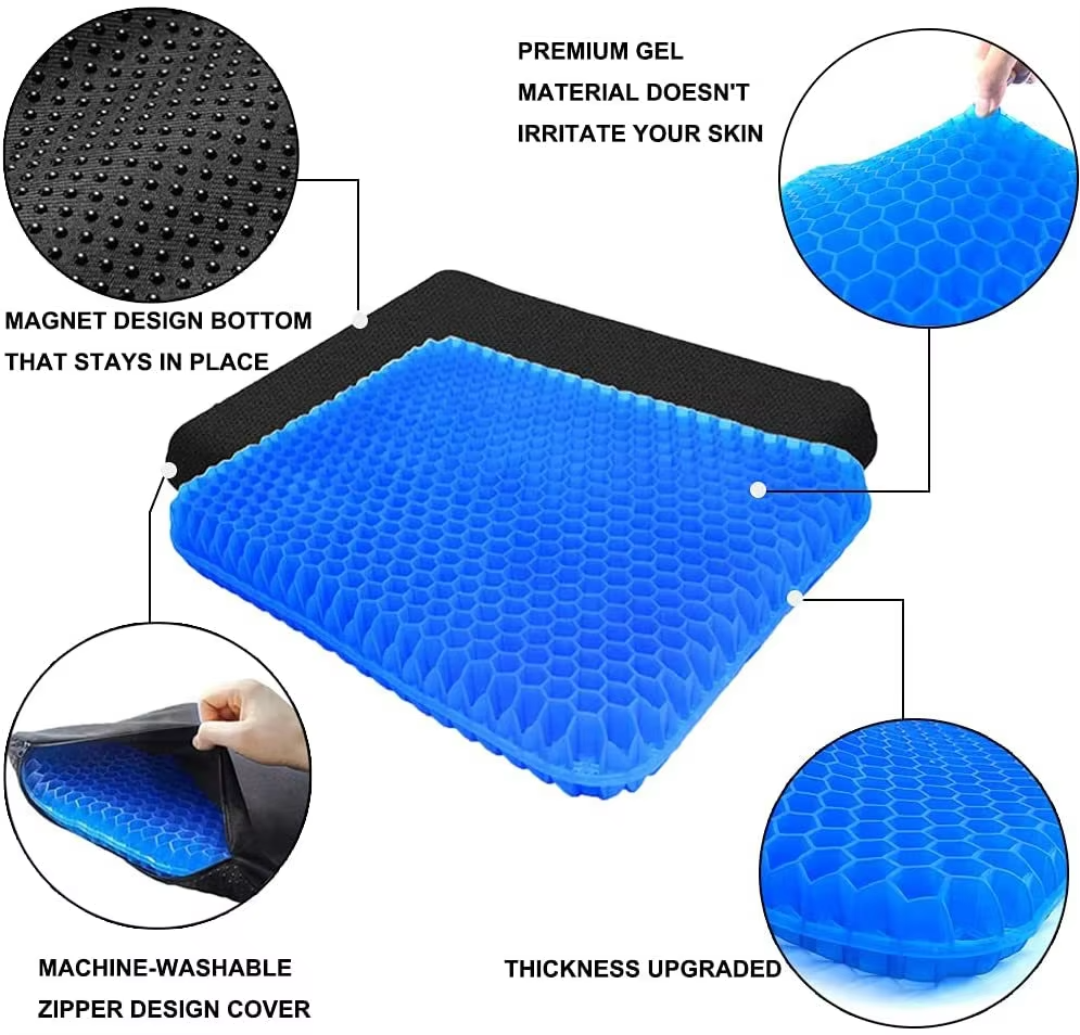 Customizable Cooling Breathable Gel Butt Soft Lightweight Car Office Chair Home TPE Seat Cushion