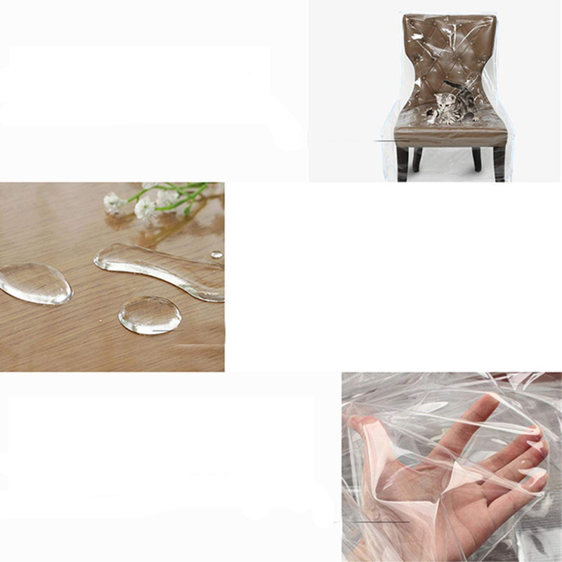 Plastic Slipcovers Chair Protector with Backrests Clear PVC Seat Chair Protector Waterproof Cover Dinning Chair Covers