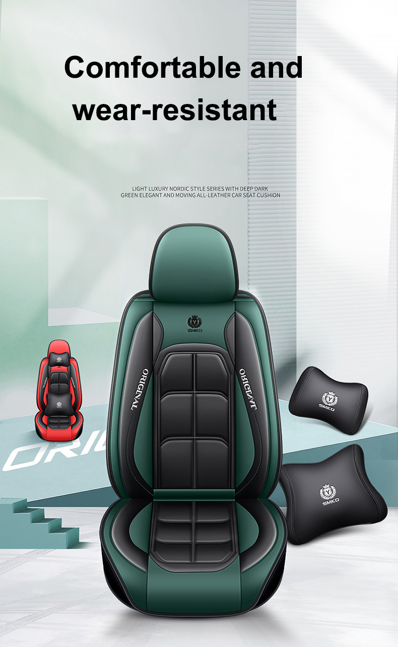 Hot Selling Luxury Leather Full Set Four Season Universal Car Seat Cover Set