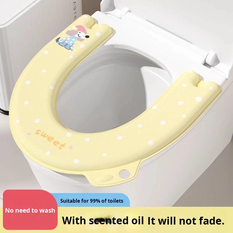 Waterproof Disposable Toilet Seat Cover EVA Thickened Cushion Adhesive All-Season Universal Printed Style