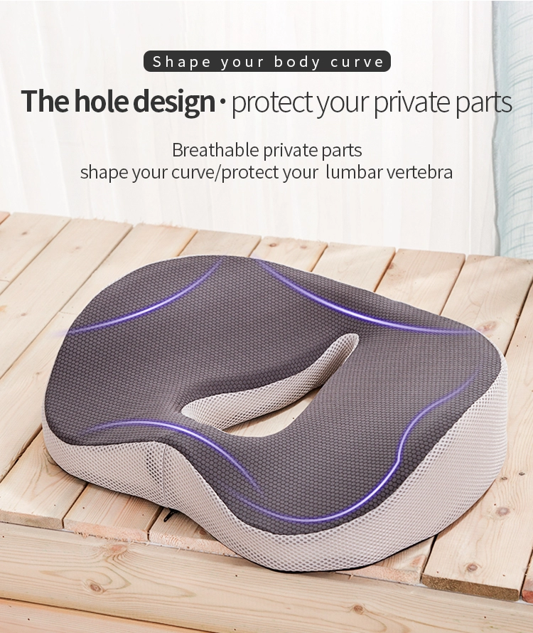 New Ergonomic Design Hollow Lumbar Vertebra Haunch Relief Seat Cushion Memory Foam Car Office Seat Cushion