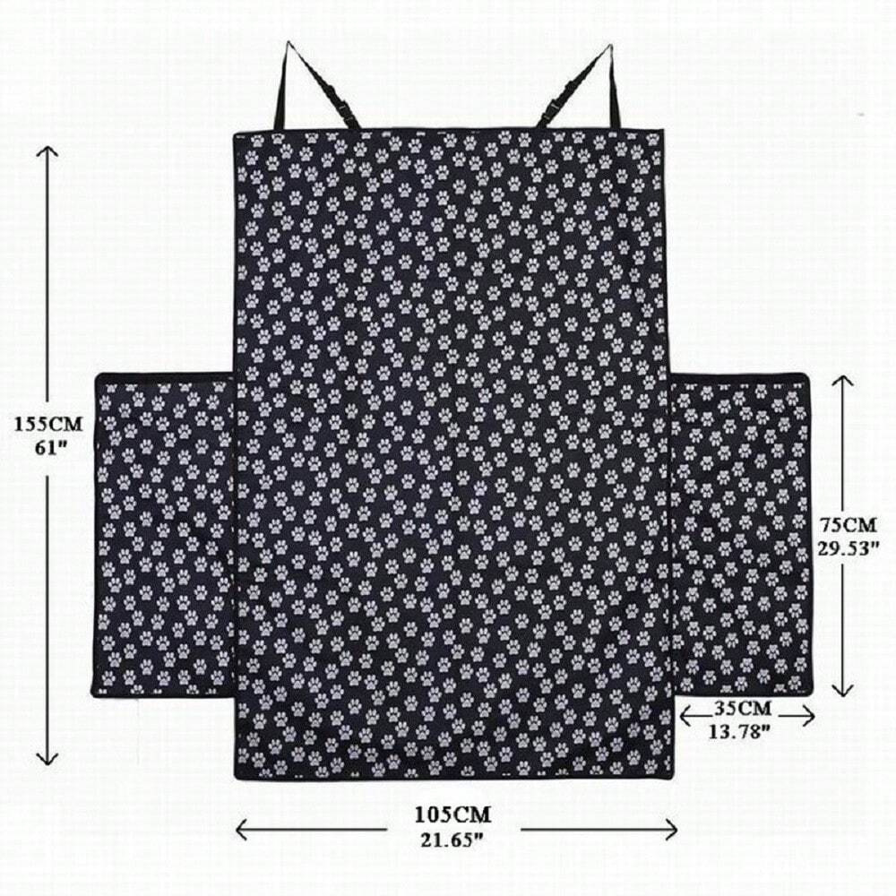 Large Space Pet Travel Car Back Seat Mat Cover 600D Coated Oxford Fabric Easy Fit for Car Trunk
