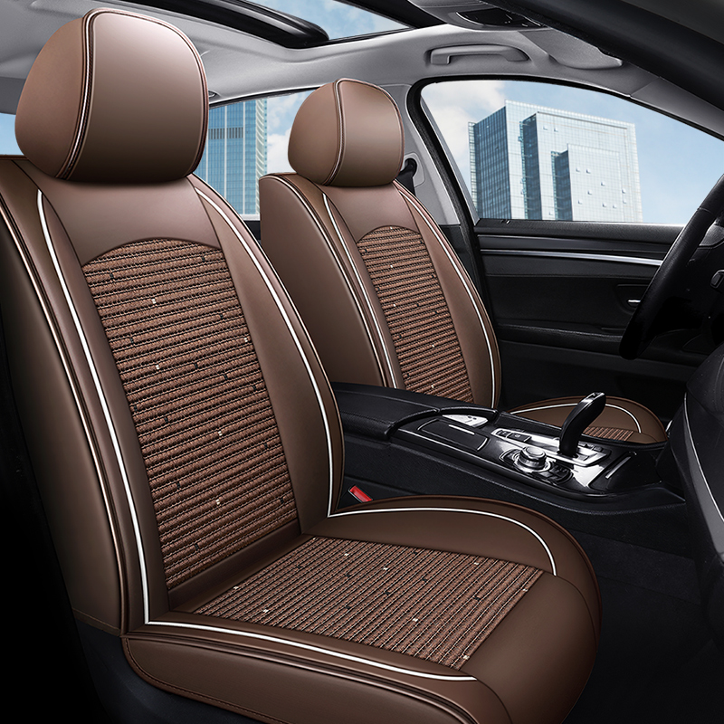 High Quality Fabric Car Seat Covers Universal Fit for Most Cars Tire Track Design Protector Set