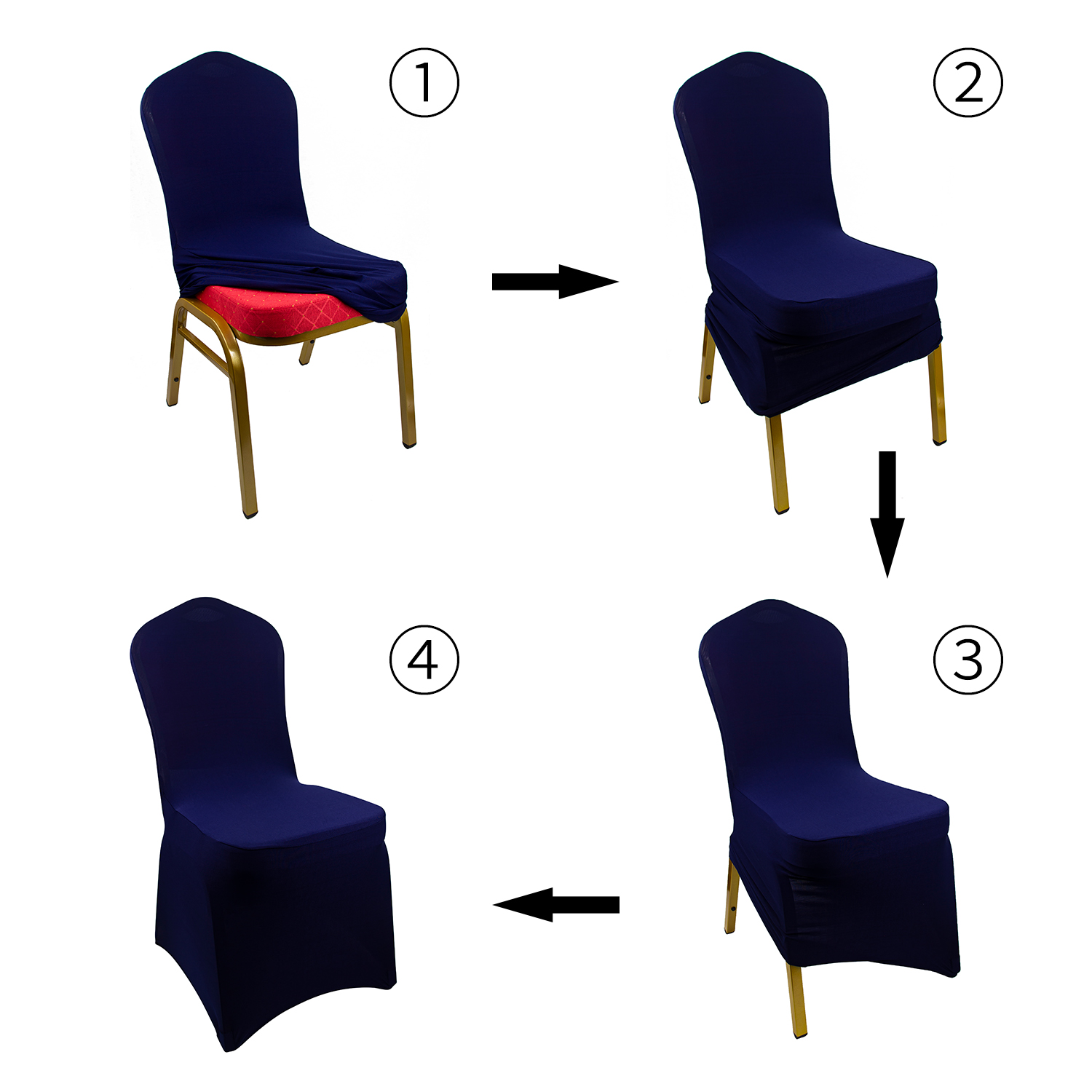 Easy-to Install Elastic Chair Stretch Spandex Chair Covers With Premium Strech Fabric For Wedding