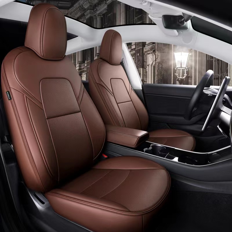 Custom Tesla Model 3 Premium Leather Car Seat Covers Full Covered Fit Set Car Accessories Cushion Cover for Tesla Model Y