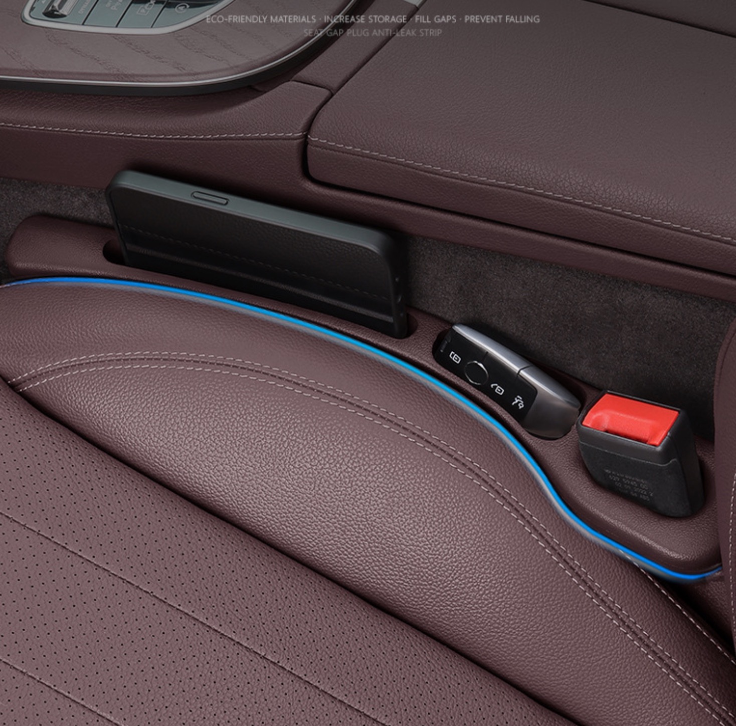 Universal Car Seat Gap Filler Strip Anti-Drop Strip Car Seat Gap Organizer Storage Box EVA Material Waterproof Soft Insert-type