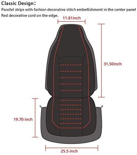 Classic Universal PU Leather Car Front Seat Covers High Back Bucket Seat Cover Fit Most Cars Trucks SUVS, or Vans
