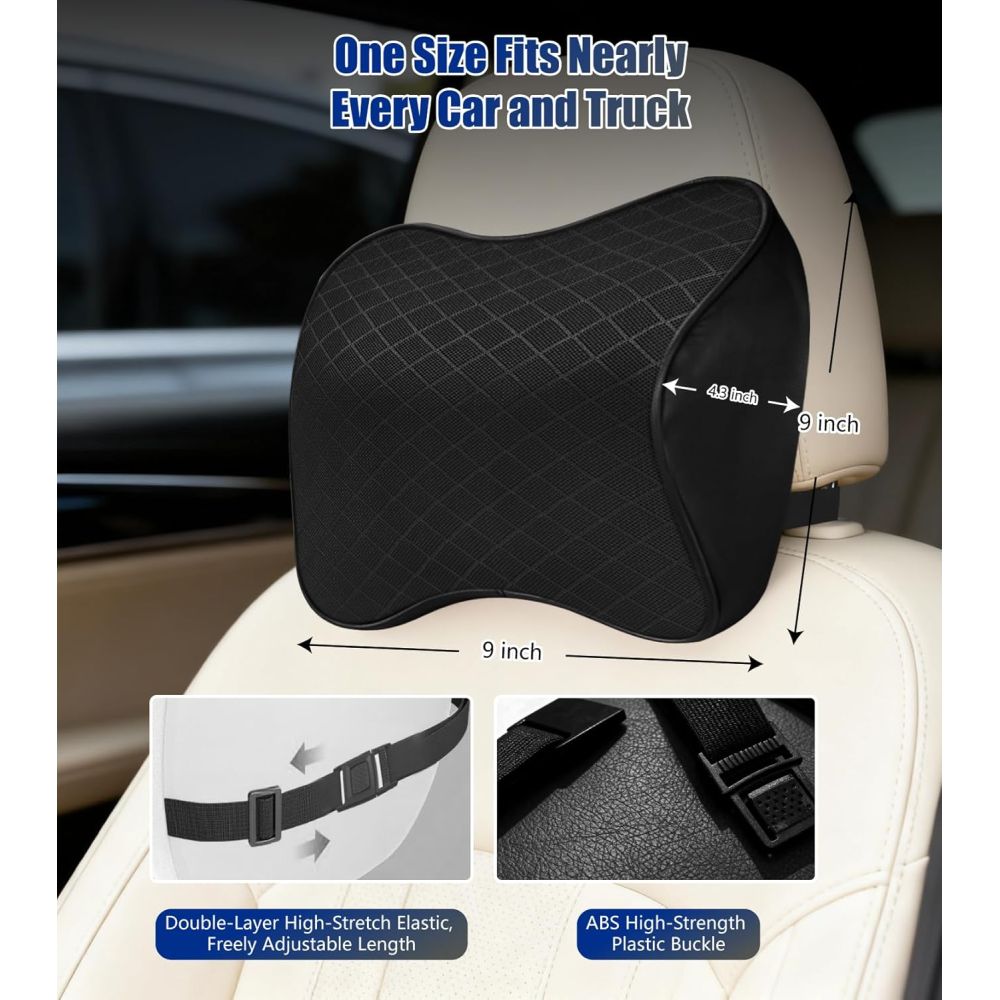 Ergonomic Memory Foam Car Headrest Pillow Soft Neck Support Cushion for Long Drive Comfort OEM ODM
