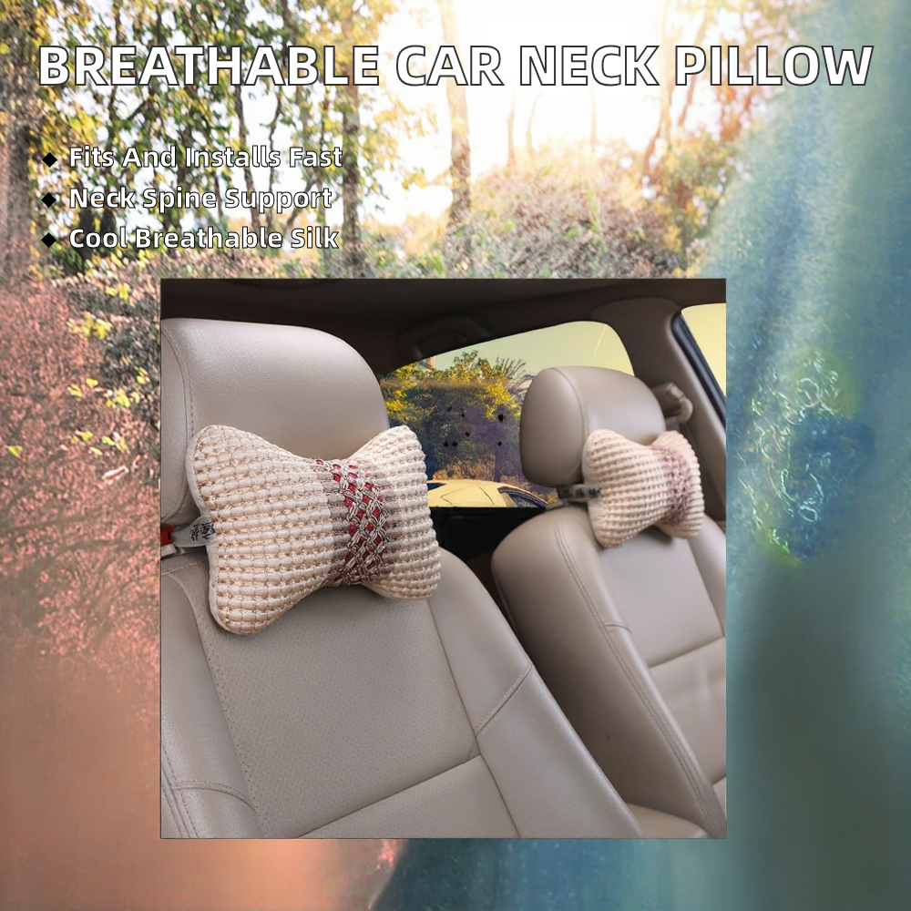 "Summer Car Seat Headrest Pillow Breathable Cervical Spine &amp; Neck Support"