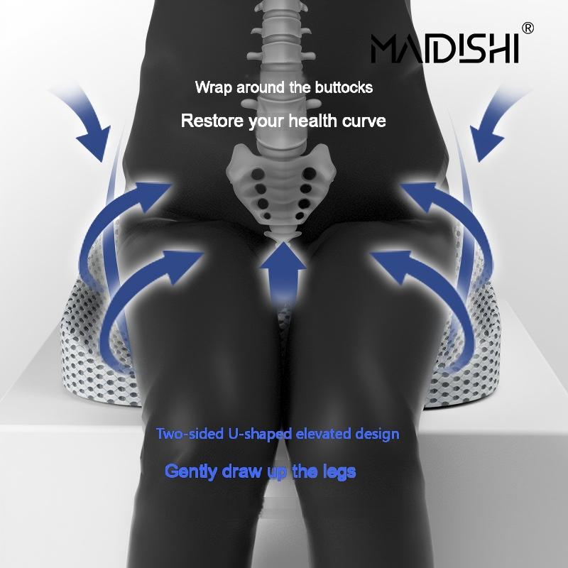 MAIDISHI WJ-287 Triangle Woven Memory Foam Orthopedic Ergonomic Seat Cushion Pillow for Car Bedroom Use Tailbone Pain Relief