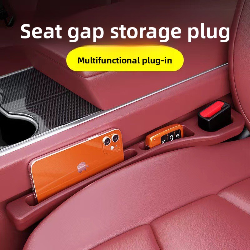 2pcs Universal Portable Car Seat Side Gap Filler Plug with Storage Slot Multifunctional Car Interior Accessory Kits