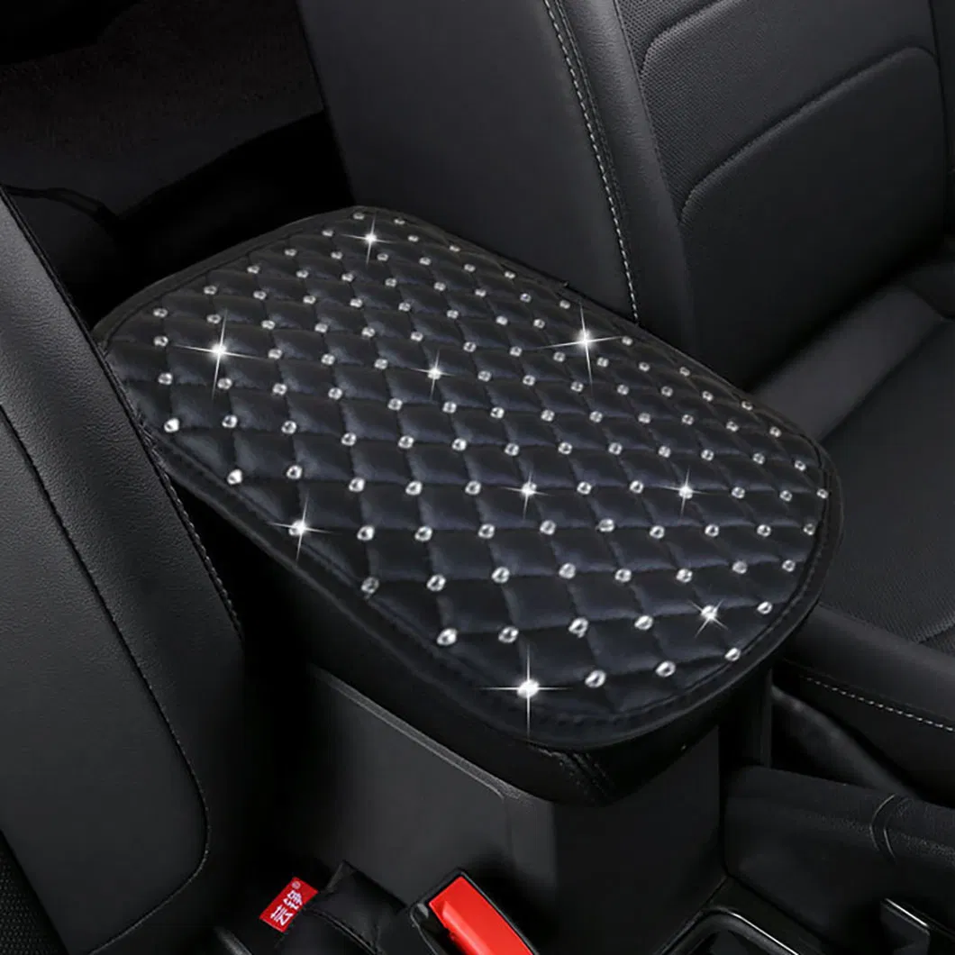 Customizable Leather Car Armrest Cushion with Embroidery Design