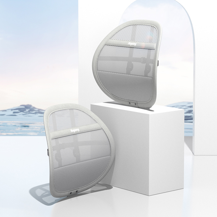 Anjuny Breathable Mesh Fabric Memory Foam Seat Back Support Lumbar Support Pillow and Cooling Gel Seat Cushion Sets for Office C