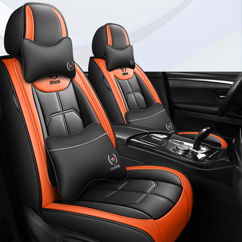 Universal Fit Black and Red PVC Car Seat Cover Waterproof PU Leather Full Set for Audi A6 C7 C6 Protective Cover