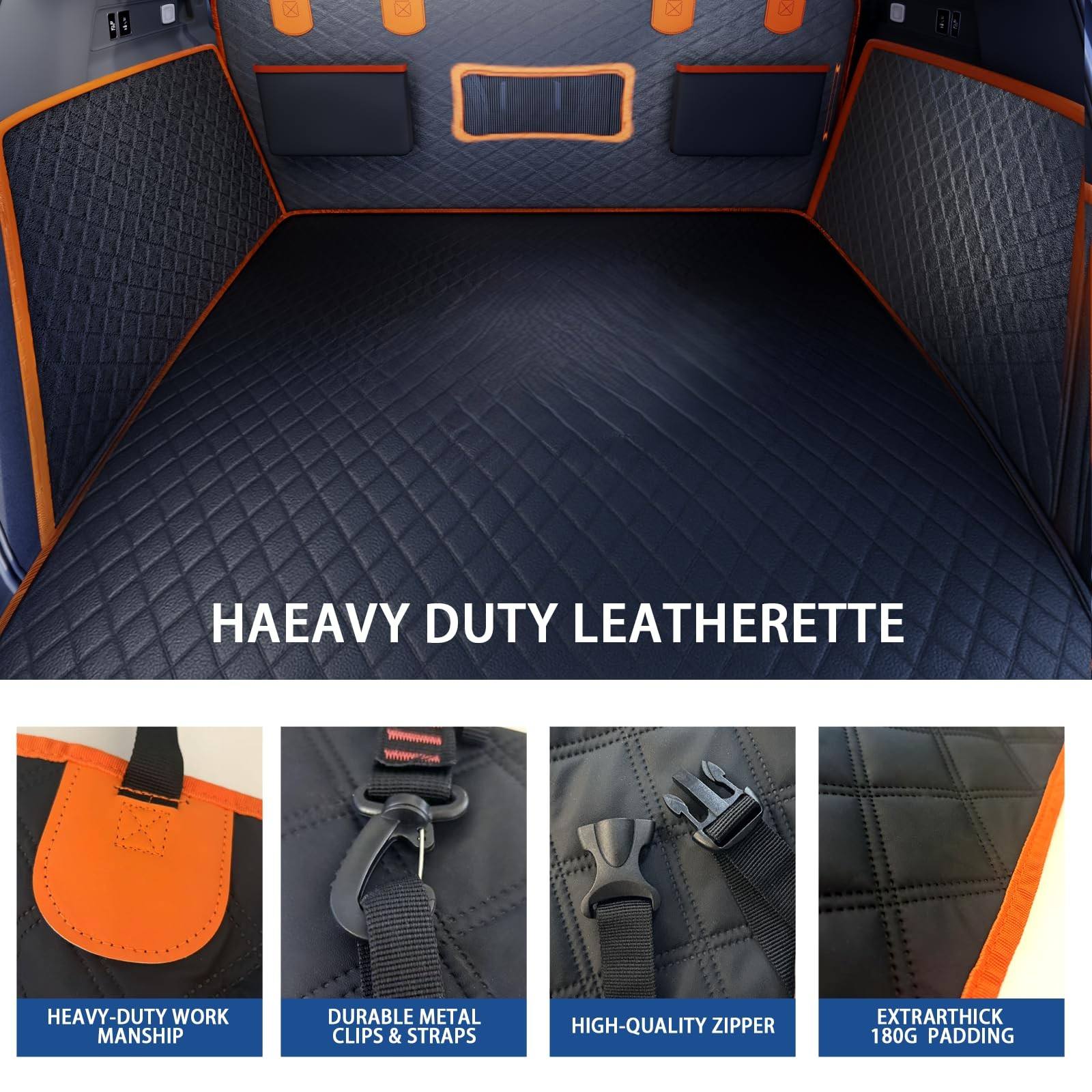 Hard Bottom Dog Car Backseat Cover Waterproof Scratchproof PU Leather Cargo Liner Non-Slip Pets Seat Cover for Cats for Back