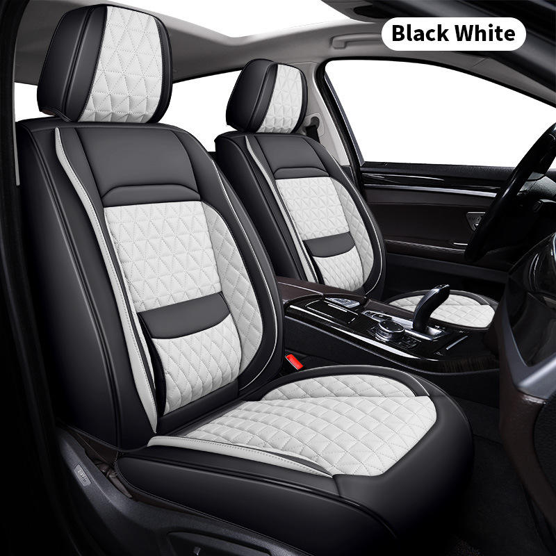 Soleway C-P-05 Premium Leather Car Seat Covers Luxury Universal Full Set Durable Waterproof Vehicle Interior Accessories