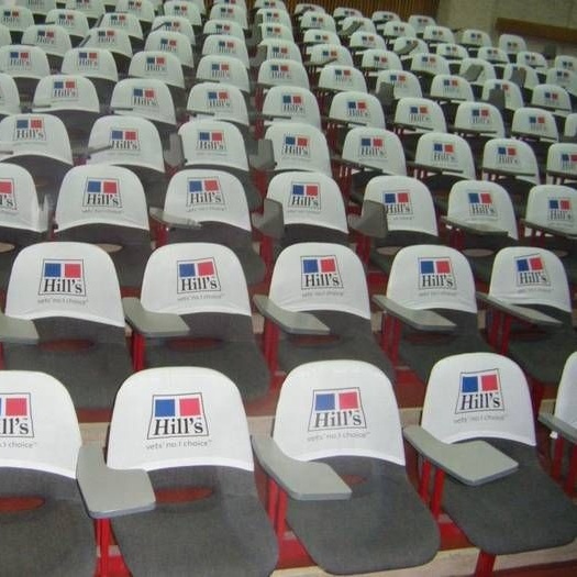 Custom logo Seat Cover School Meeting Rooms, Stadiums Cinema Banks Seat Cover Fabric Cover for Church Chair