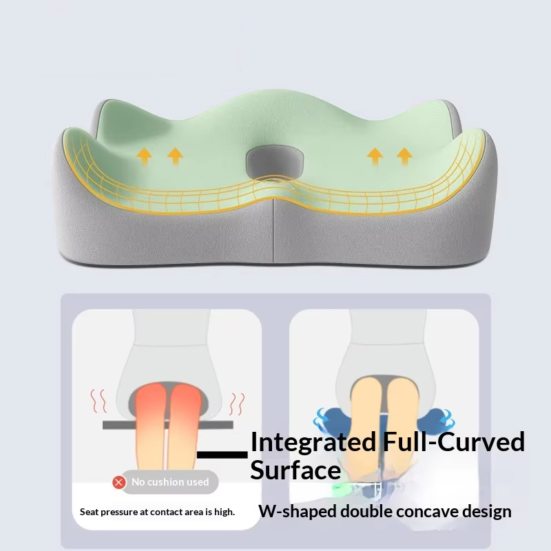 Soft Feeling Cooling Coccyx Decompression Memory Foam Breathable Seat Pad Customizable Prolonged Sitting Office Student