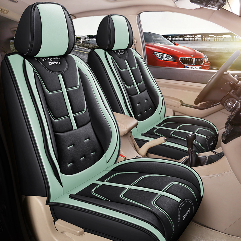 Car Seat Cover for Luxury &amp; Comfort - PU Leather, Anti-Slip, Full Wrap Protection with Storage Pocket for Bottom Cushion