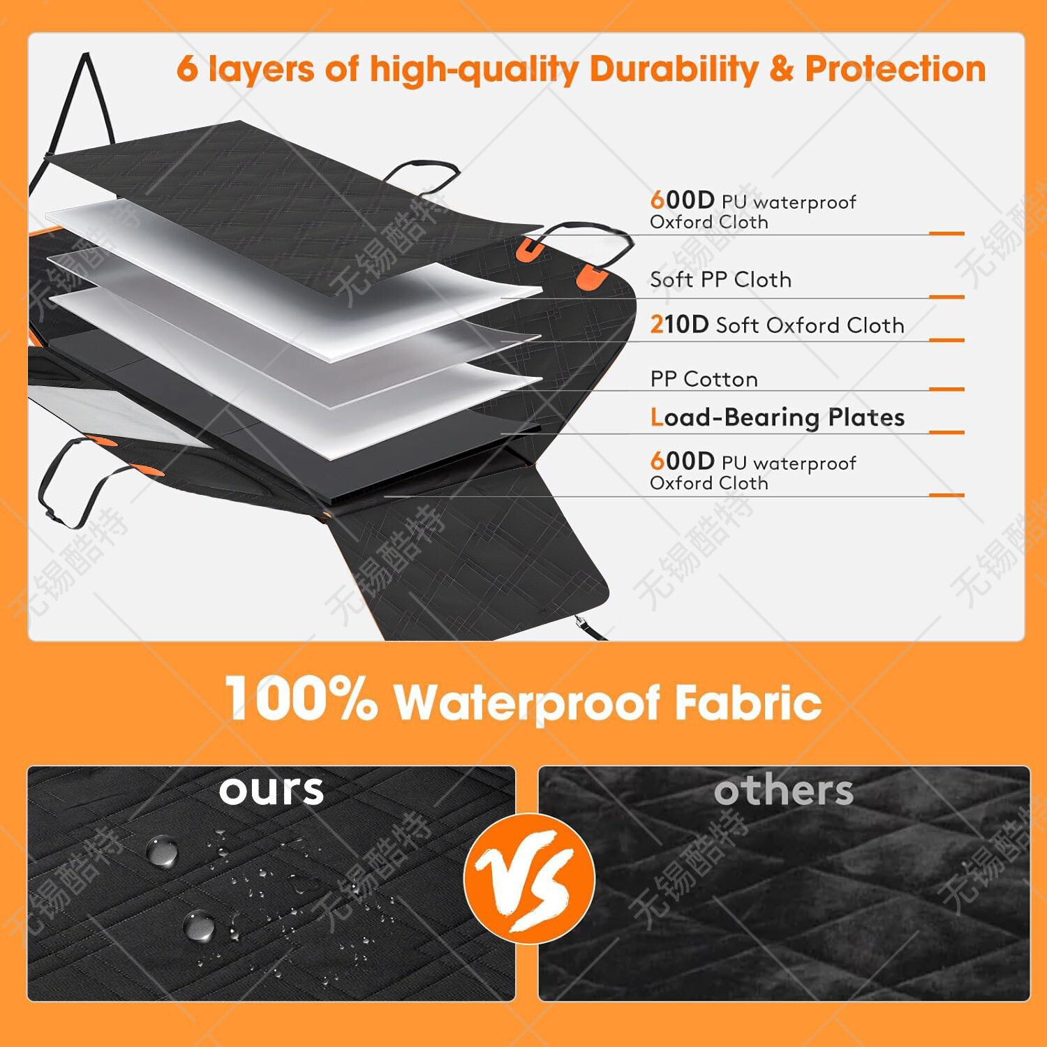 Dog Oxford Hammock Car Seat Cover with Safety Belt and Hard Bottom for Back Seat Eco-Friendly Fits All Cars