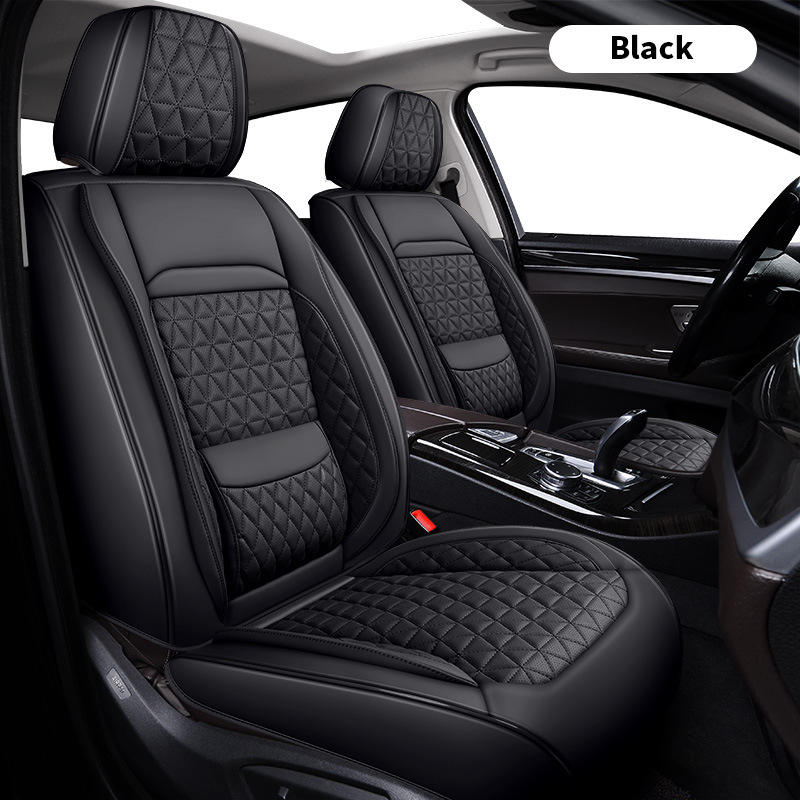 Soleway C-P-05 Premium Leather Car Seat Covers Luxury Universal Full Set Durable Waterproof Vehicle Interior Accessories