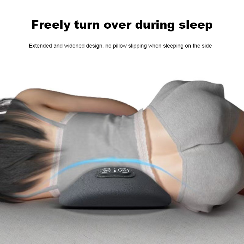 Electric Back Massage Pillow Heated Vibration Cushion for Lumbar and Spine Support Memory Foam Lumbar Support Pillow