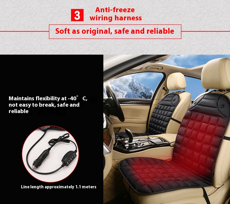 Universal 12V Car Electric Heating Seat Cushion Winter Car Heating Cushion Electric Square Seat Pillow for Cars