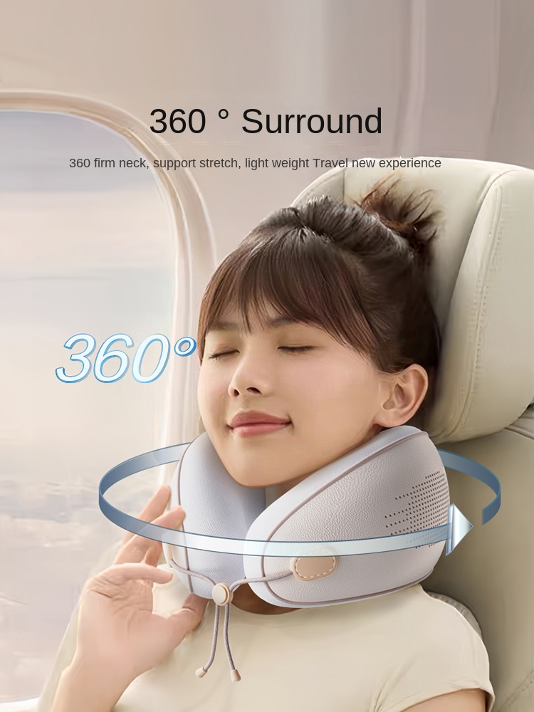 Custom Logo Portable Travel Pillow U-Shaped Latex Memory Foam Air-Filled Comfortable Design Polyester Car Airplane Neck Sleeping